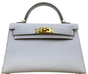 Mini Kelly 2 Gris Pale (M4) GHW Stamp W 2024