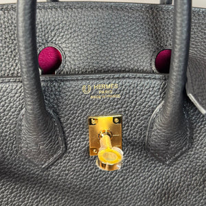 Hermes Birkin 25 HSS Noir (89) / Rose Azalee (8W) Togo GHW Stamp K 2026