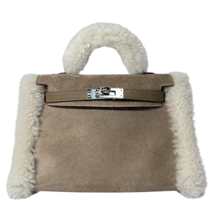MK2 Mini Kelly 2 Teddy Gris Caillou Etoupe Grizzly Shearling Swift K 2025